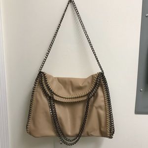 Nude over the shoulder bag